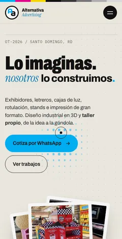 Versión móvil del sitio de Alternativa Advertising