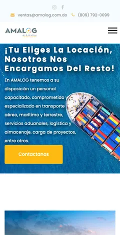 Versión móvil del sitio de AMALOG