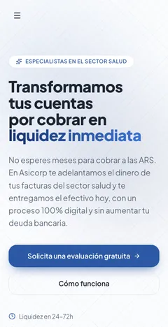 Versión móvil del sitio de ASICORP