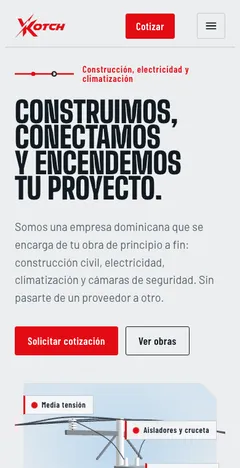Versión móvil del sitio de Kotch SRL